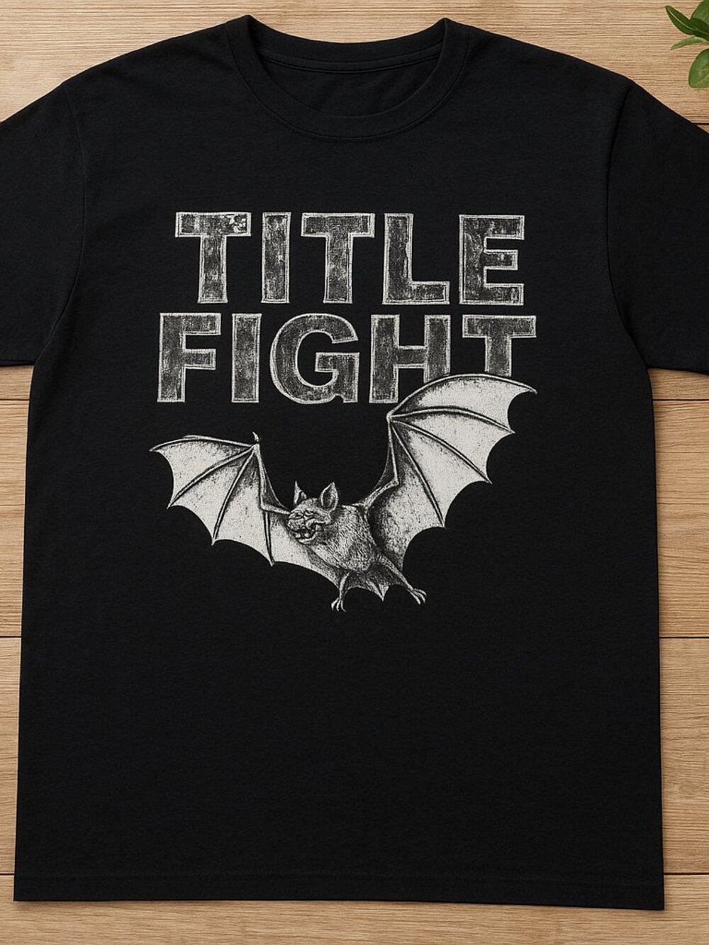 Title Fight Bat Graphic T-Shirt Vintage Gothic Black Tee